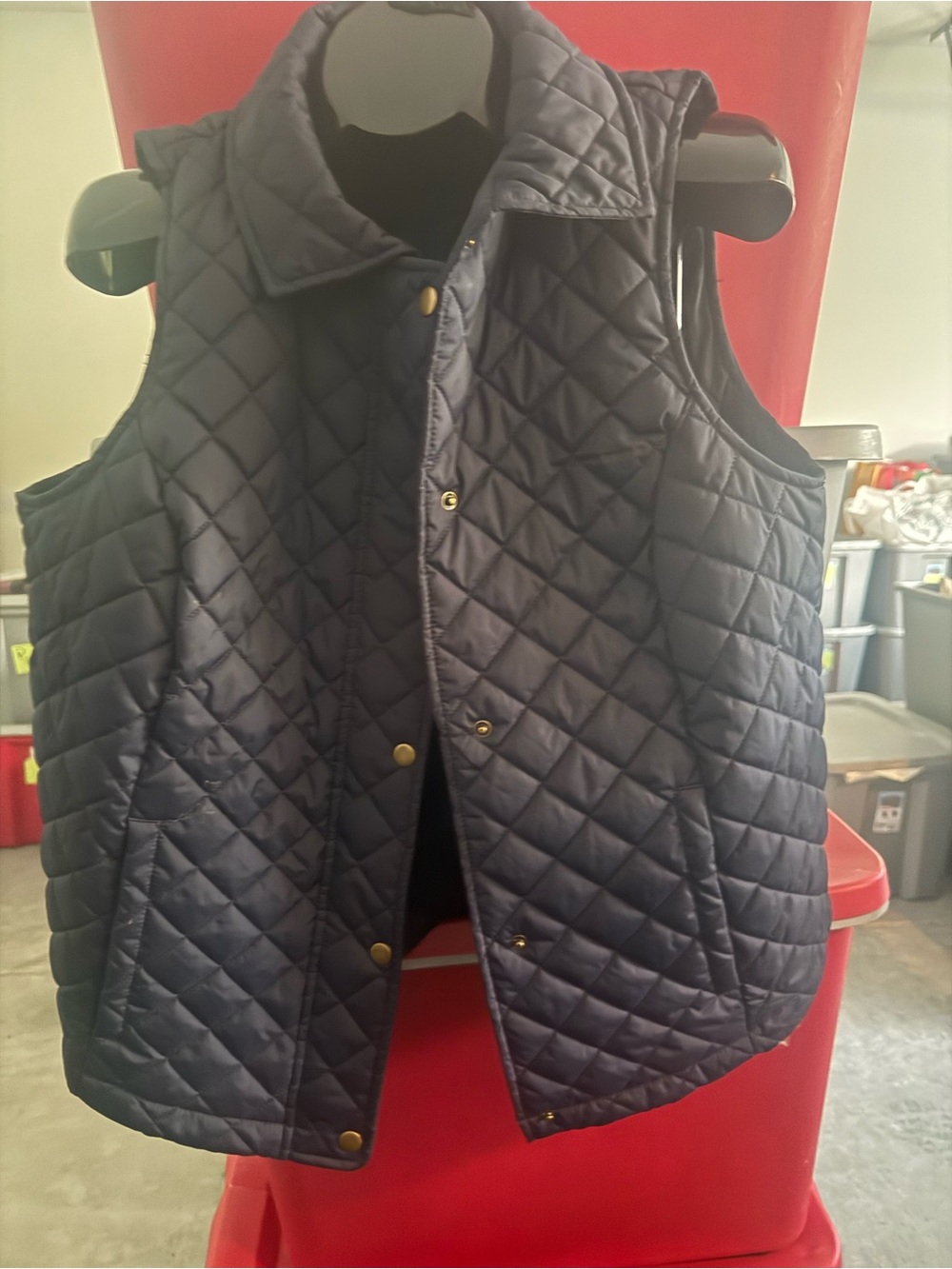 Quilted Sleeveless Puffer Vest - Navy p70